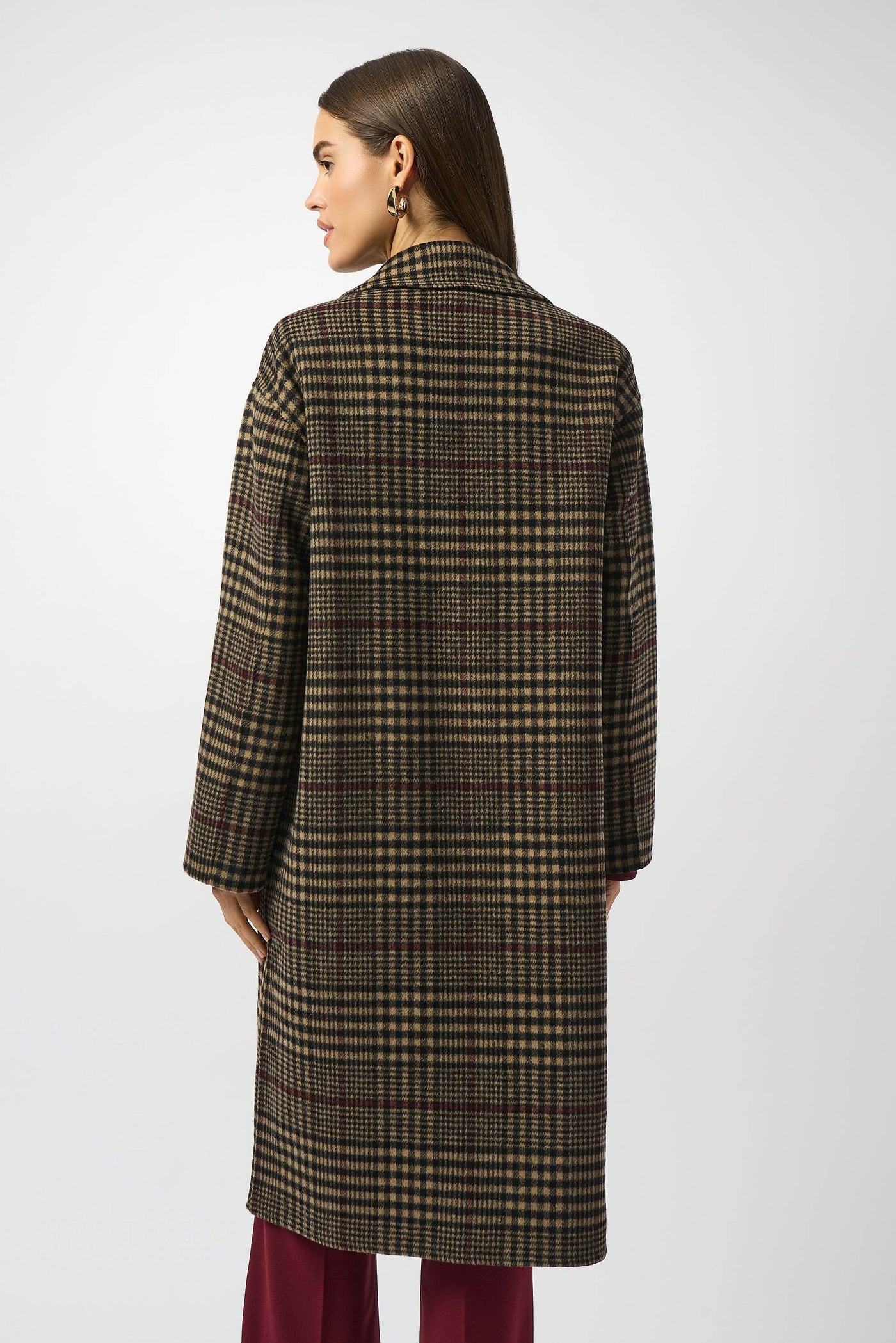 Wool Blend Plaid Double-Faced Coat - Dream Pants