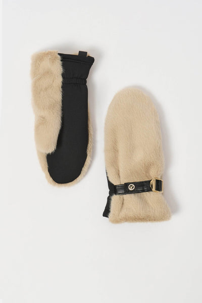 Faux Fur and Leatherette Mittens - Dream Pants