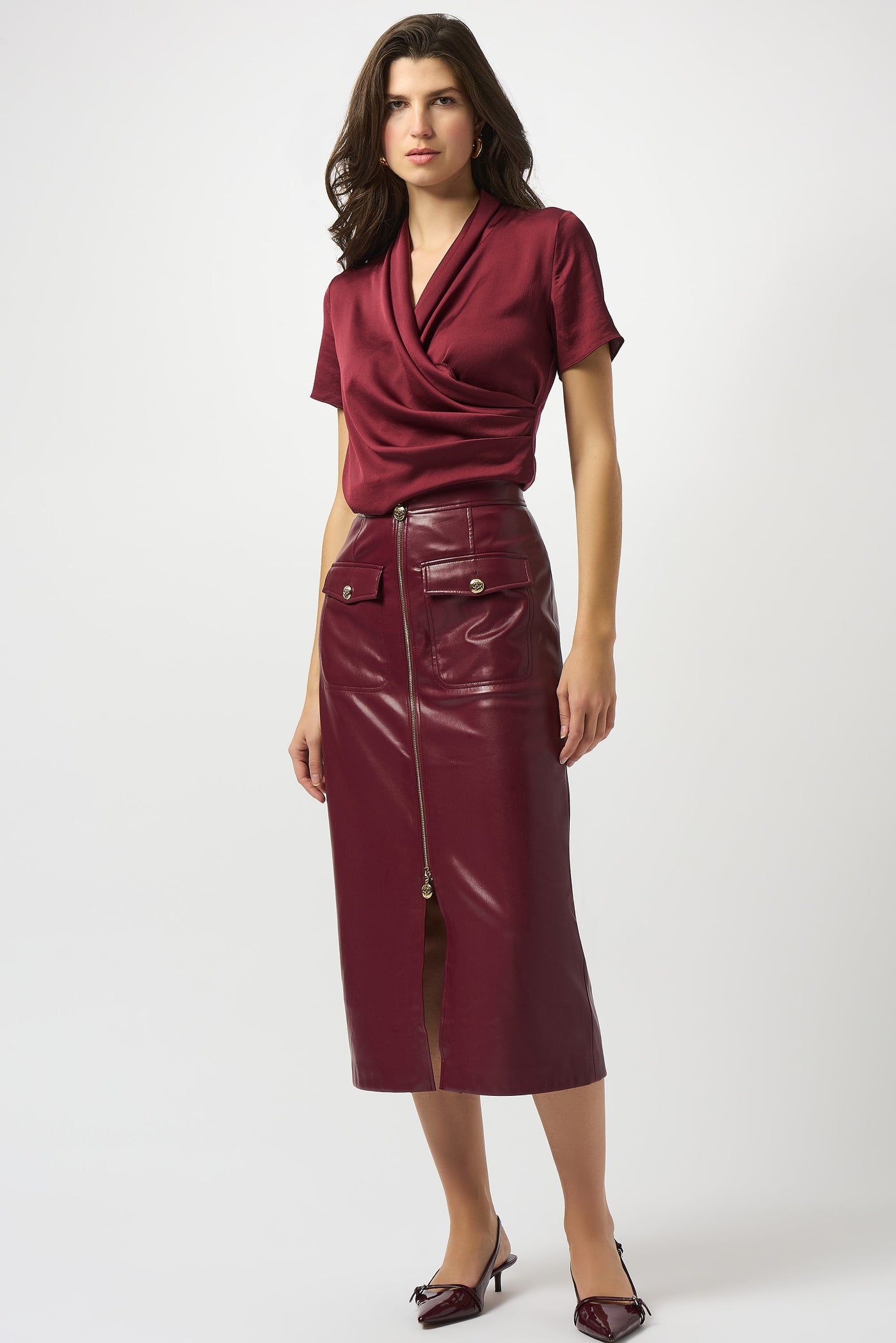 Leatherette Long Pencil Skirt Joseph Ribkoff
