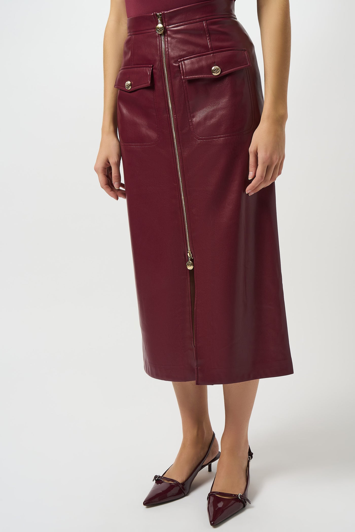 Leatherette Long Pencil Skirt Joseph Ribkoff