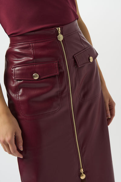 Leatherette Long Pencil Skirt Joseph Ribkoff