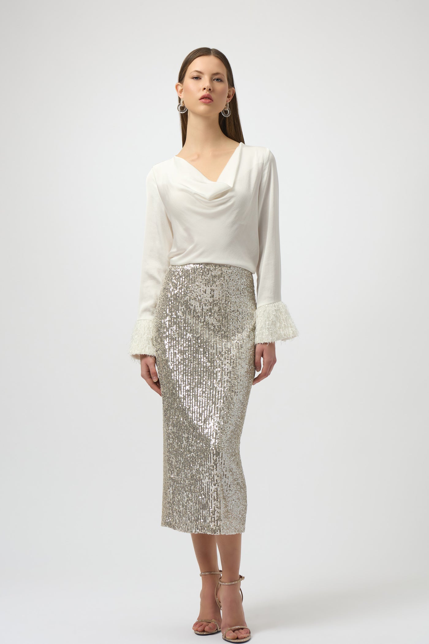 Recycled Satin Cowl Neck Top Joseph Ribkoff