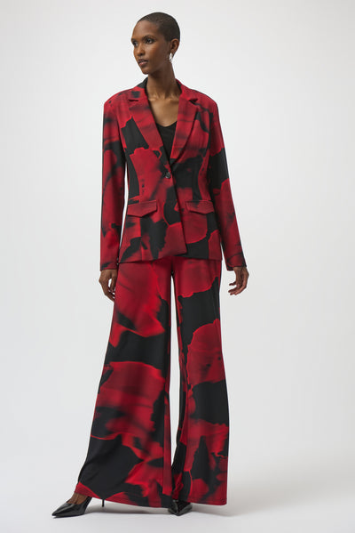 Silky Knit Abstract Print Straight Blazer Joseph Ribkoff