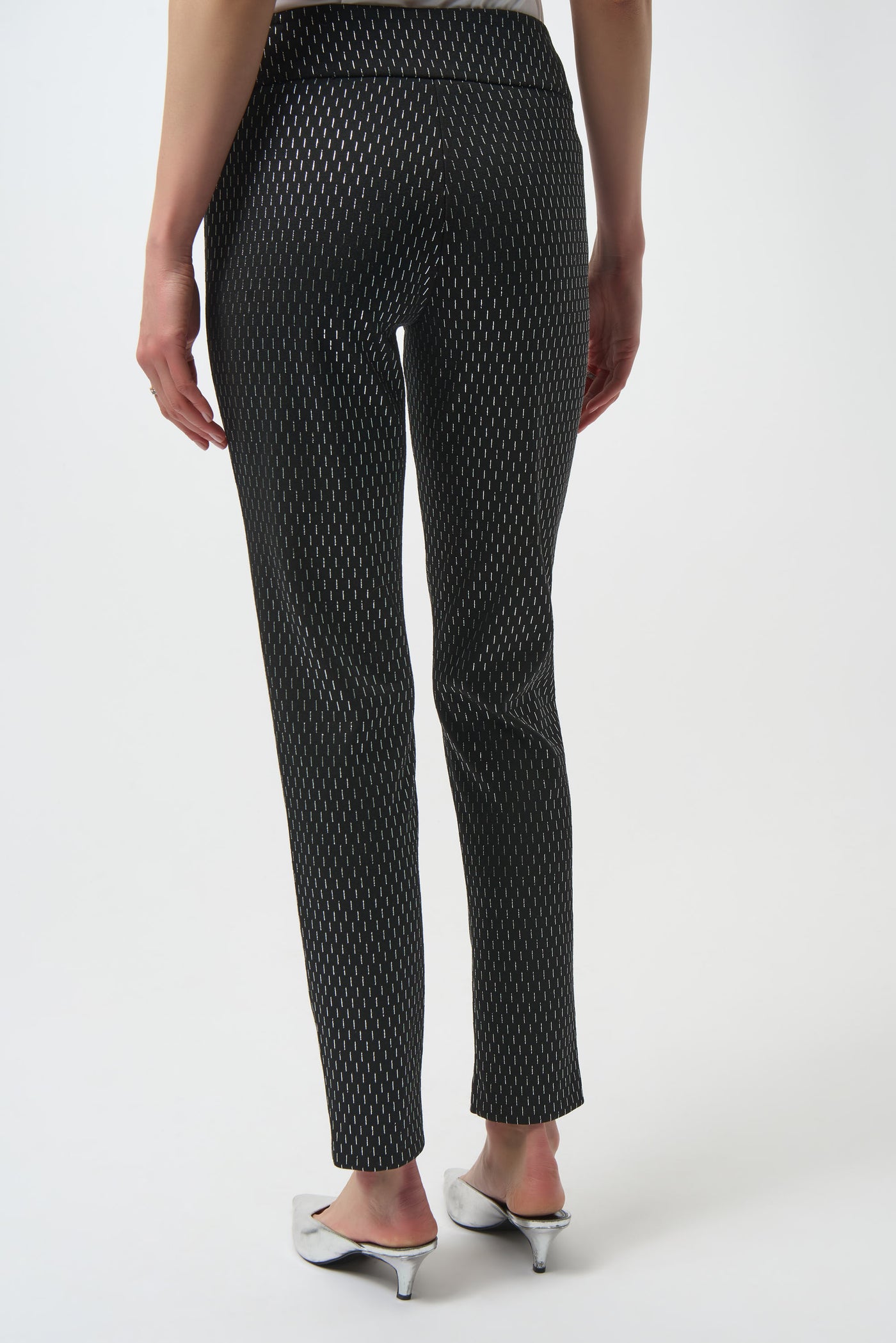 Foiled Heavy Knit Slim Fit Pants Joseph Ribkoff