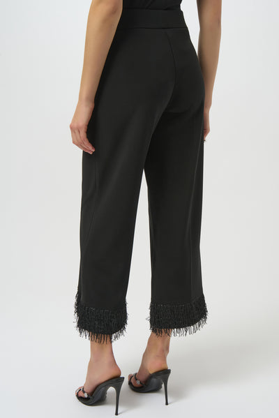 Silky Knit Culotte with Novelty Fringe Hem Joseph Ribkoff