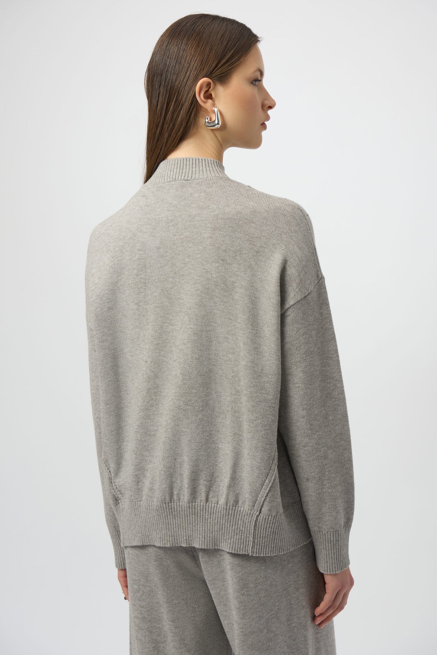 Sweater Knit Mock Neck Pullover with Rhinestones Joseph Ribkoff