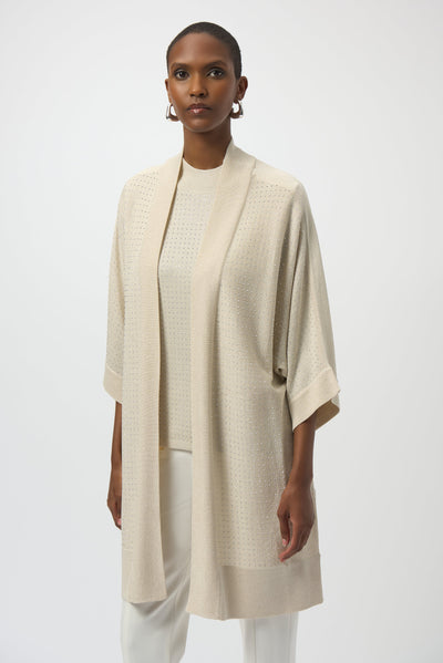 Sweater Knit Cover-Up with Iron-On Detail Joseph Ribkoff