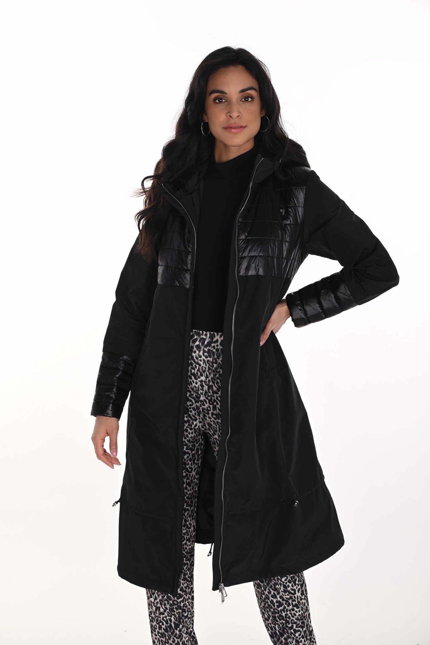 Hooded Long Coat Frank Lyman