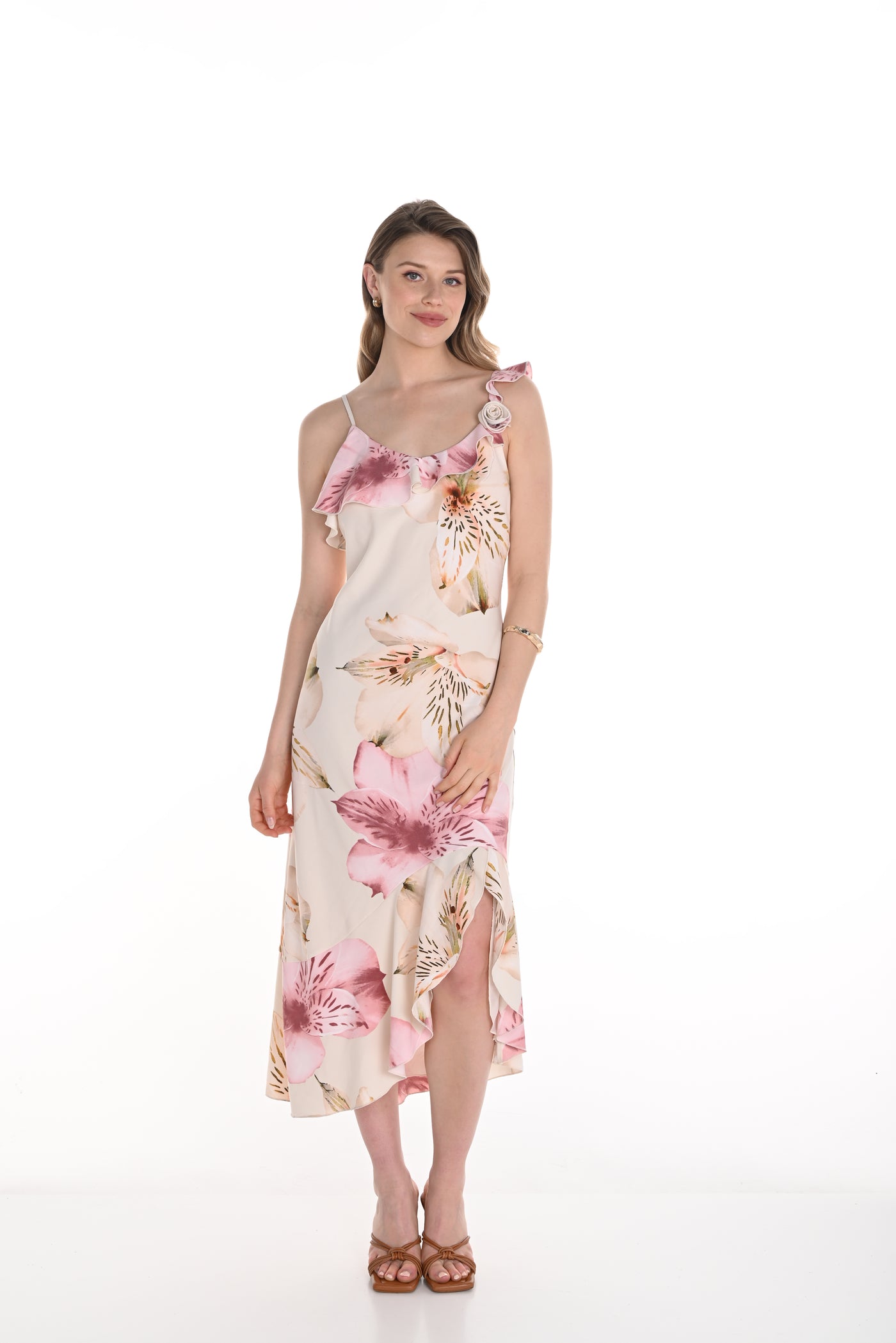 Floral Wrap Midi Dress Frank Lyman