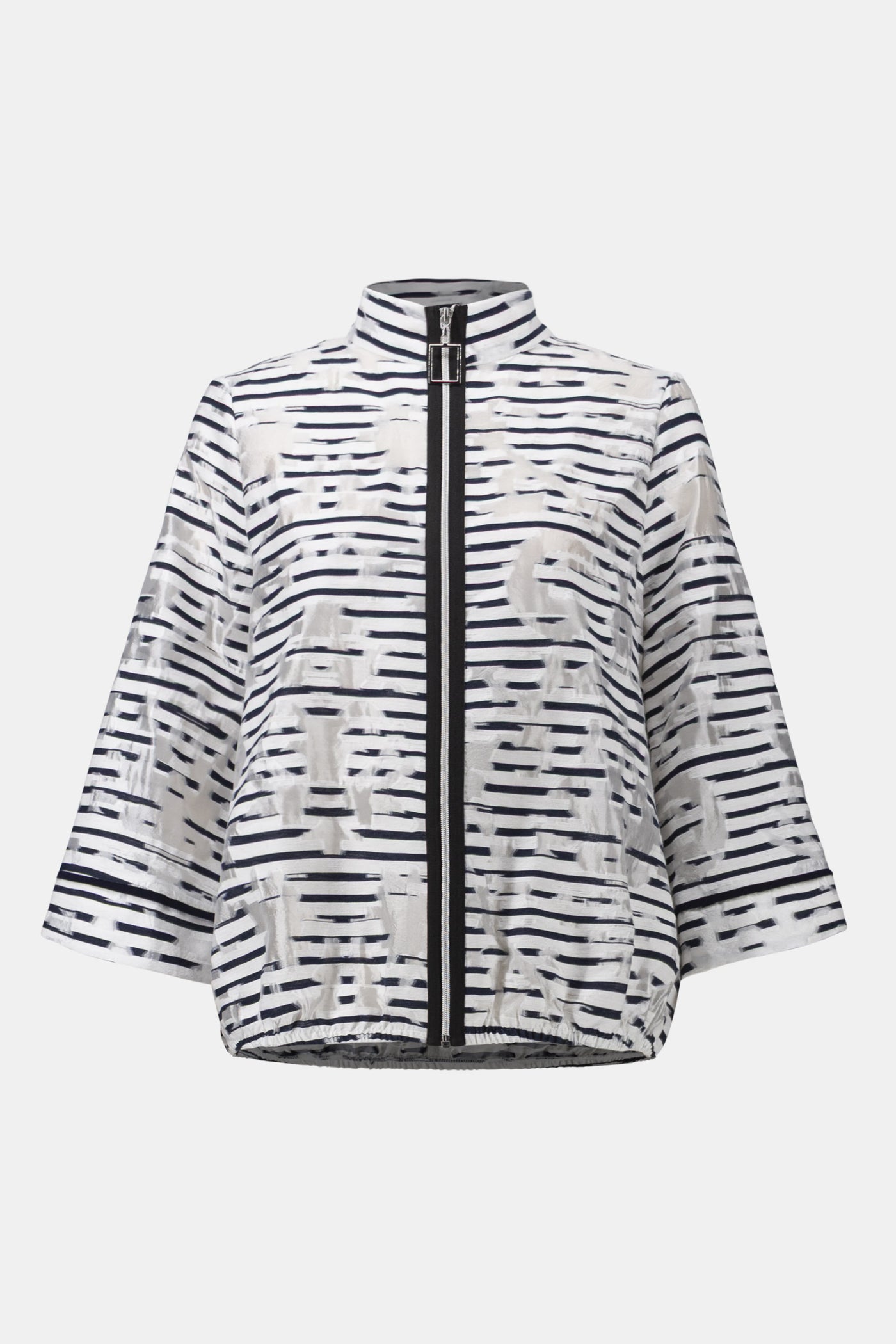 Jacquard Organza Stripe Bomber Jacket Joseph Ribkoff