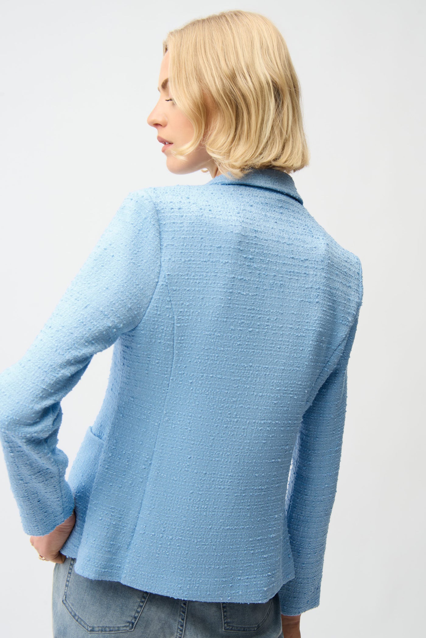 Bouclé Fitted Blazer With Notched Collar Joseph Ribkoff