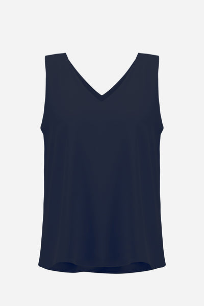 Woven Twill Sleeveless Straight Top With V-neckline Joseph Ribkoff