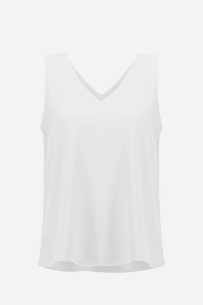 Woven Twill Sleeveless Straight Top With V-neckline Joseph Ribkoff