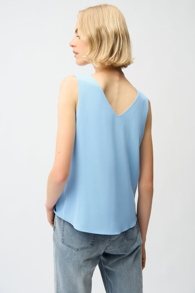Woven Twill Sleeveless Straight Top With V-neckline Joseph Ribkoff