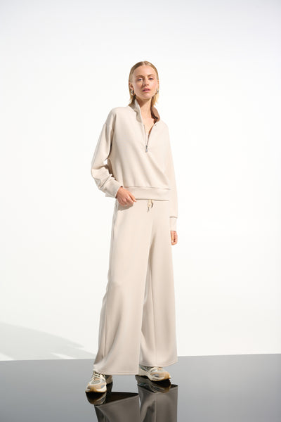 Scuba Jersey Wide Leg Pull-On Pants With Drawcord Joseph Ribkoff