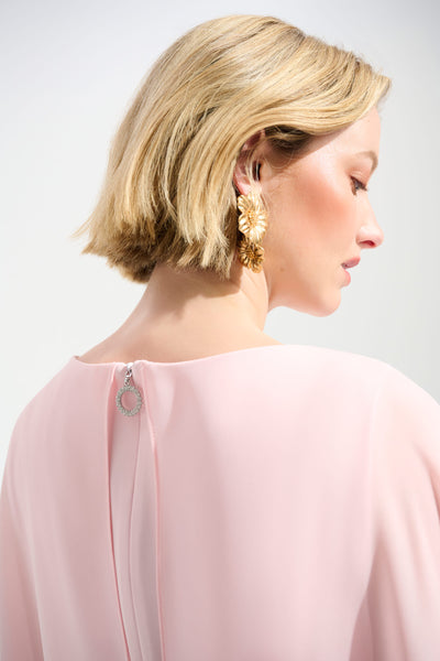 Signature | Woven Twill A-Line Dress With Chiffon Overlay Joseph Ribkoff