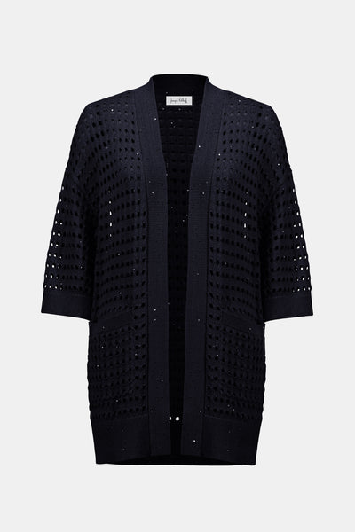 Cotton Blend Open Stitch Boxy Cardigan Joseph Ribkoff
