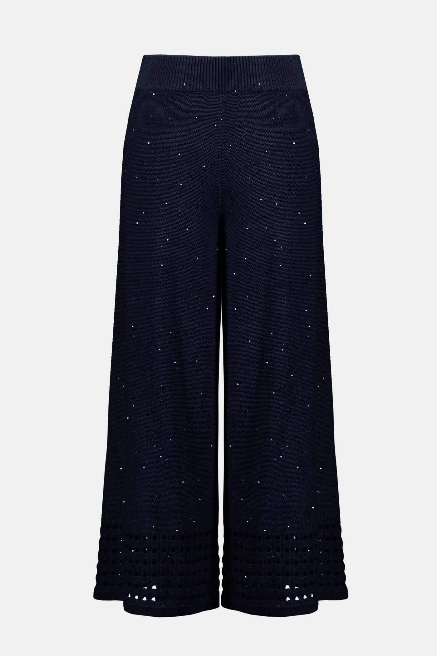 Sequins Yarn Culotte Pants With Open Stitch Border Joseph Ribkoff