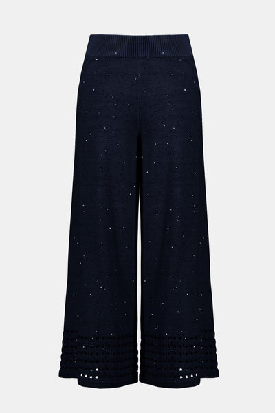 Sequins Yarn Culotte Pants With Open Stitch Border Joseph Ribkoff