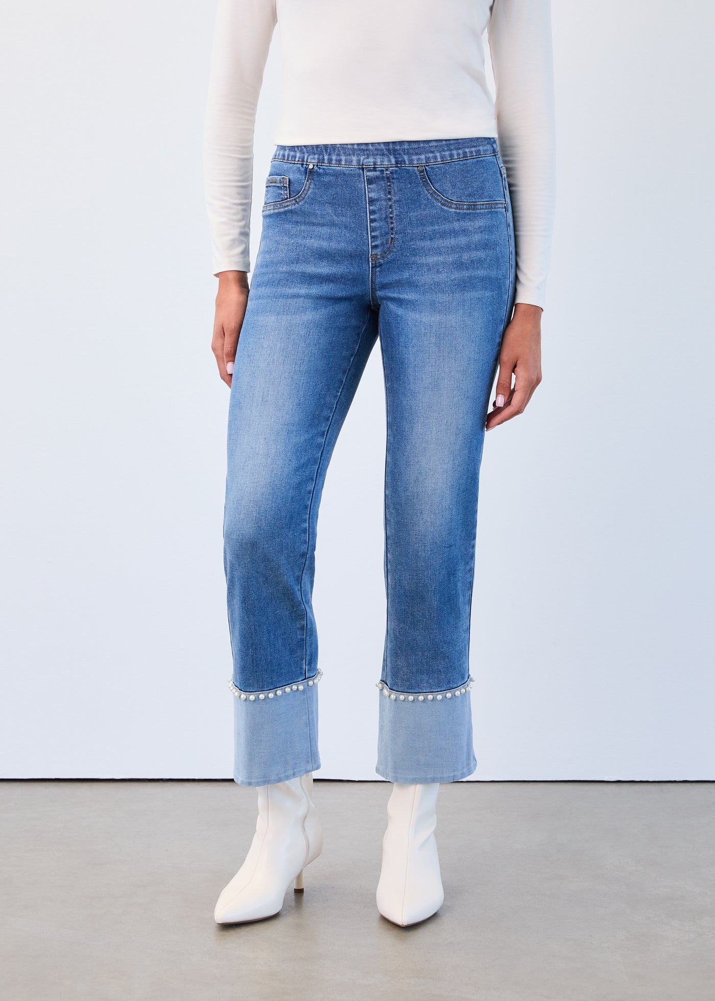 Pull-On Straight Ankle French Dressing Jeans
