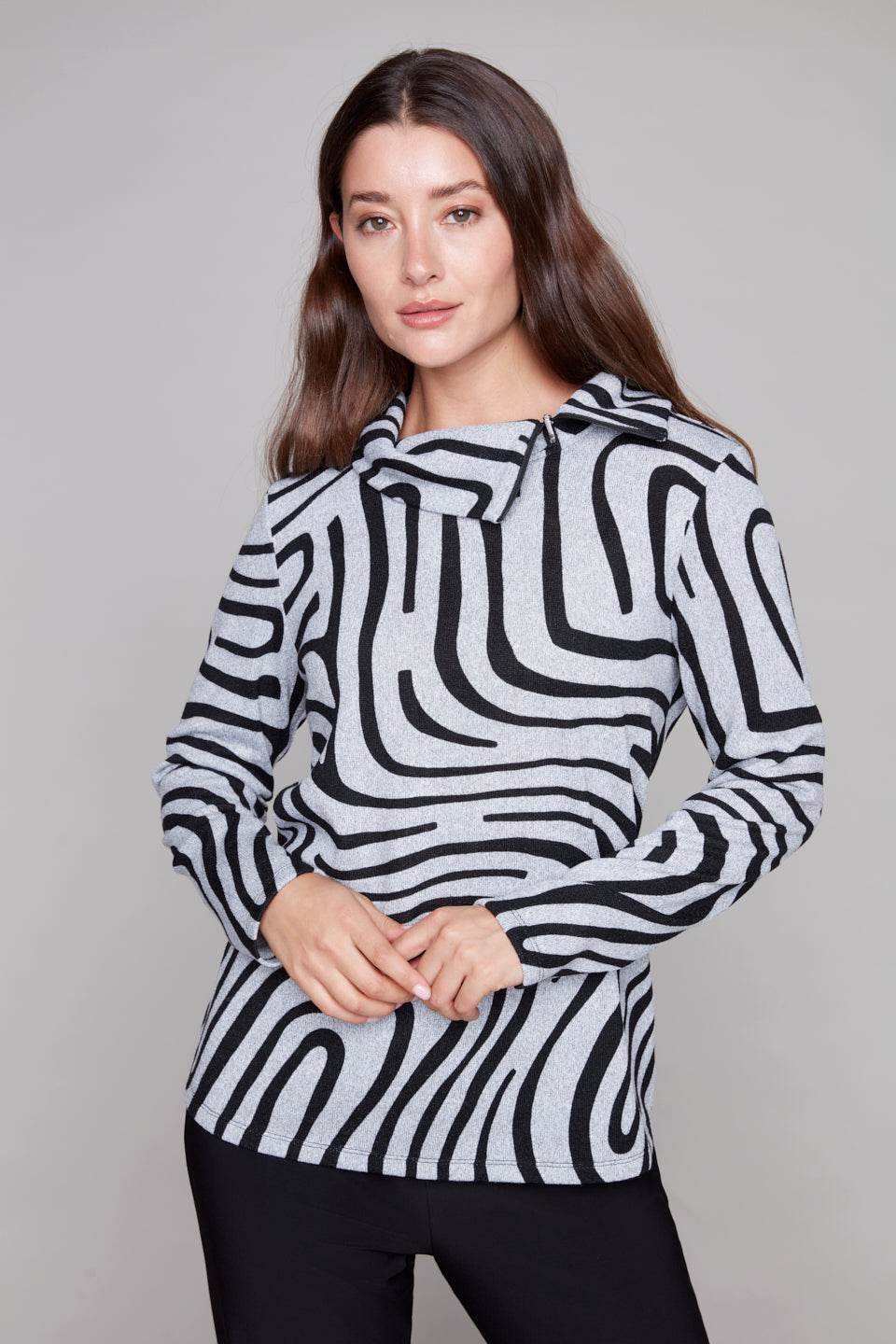 Pop Over Top With Zip Neck - Dream Pants