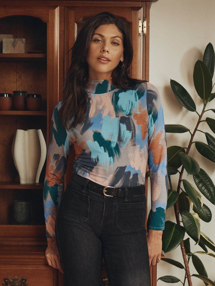 Long Sleeve Mock Neck Top - Dream Pants