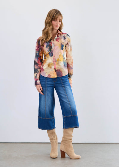 Long Sleeve Split Neck Shirt - Dream Pants