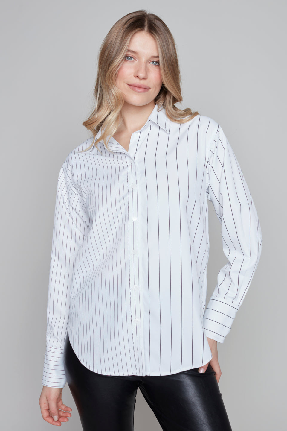 Striped Blouse Carre Noir