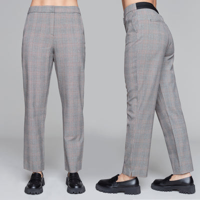 Woven Plaid Pants Carre Noir