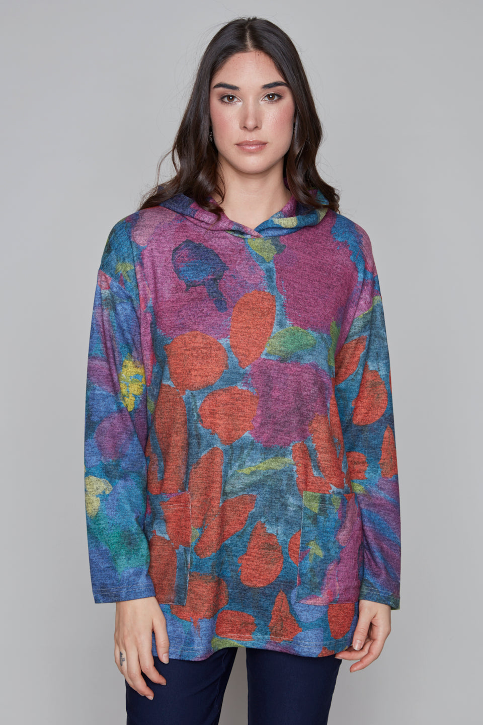 Abstract Print Hooded Sweater Claire Desjardins