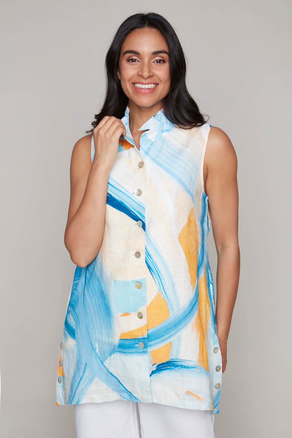 Sleeveless Abstract Print Tunic Claire Desjardins
