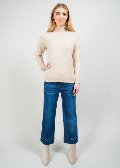 Amelia Denim 26" Wide Crop Pick Stitch Hem Lisette L