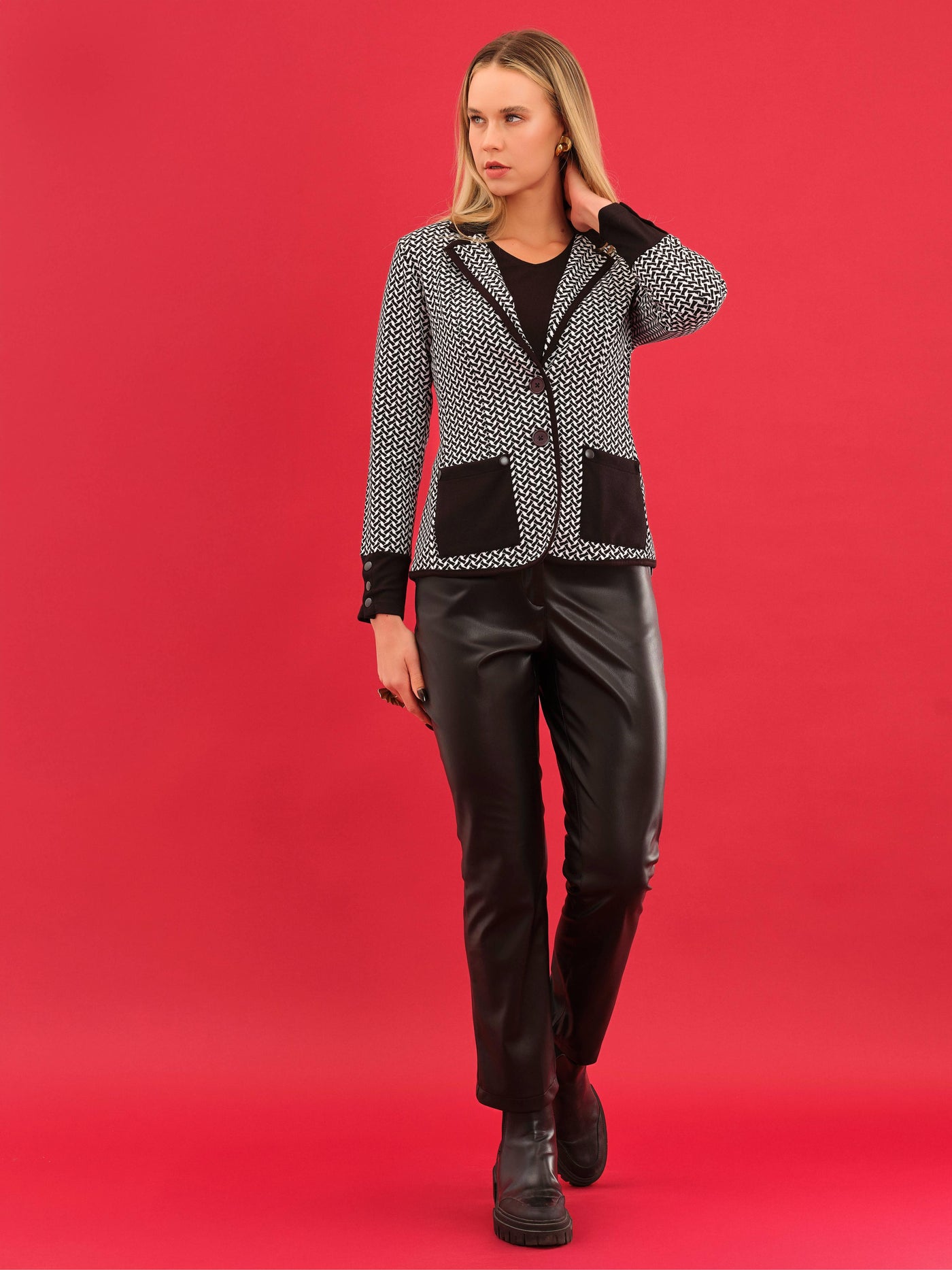 Faux Leather Straight-Leg Pants Dolcezza