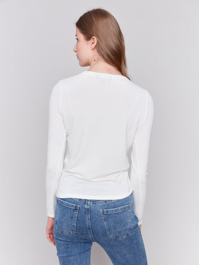 Soft Jersey Basic Top With Front Knot Charlie B