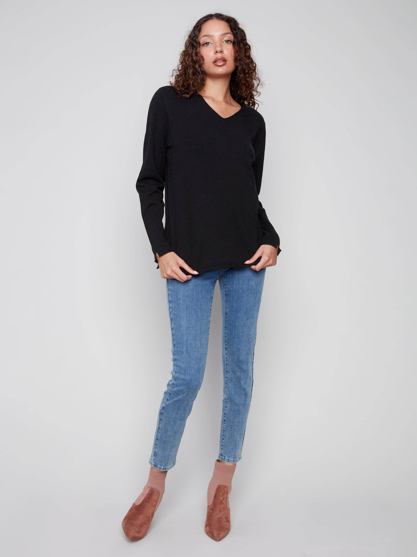 Basic V-Neck Sweater - Dream Pants