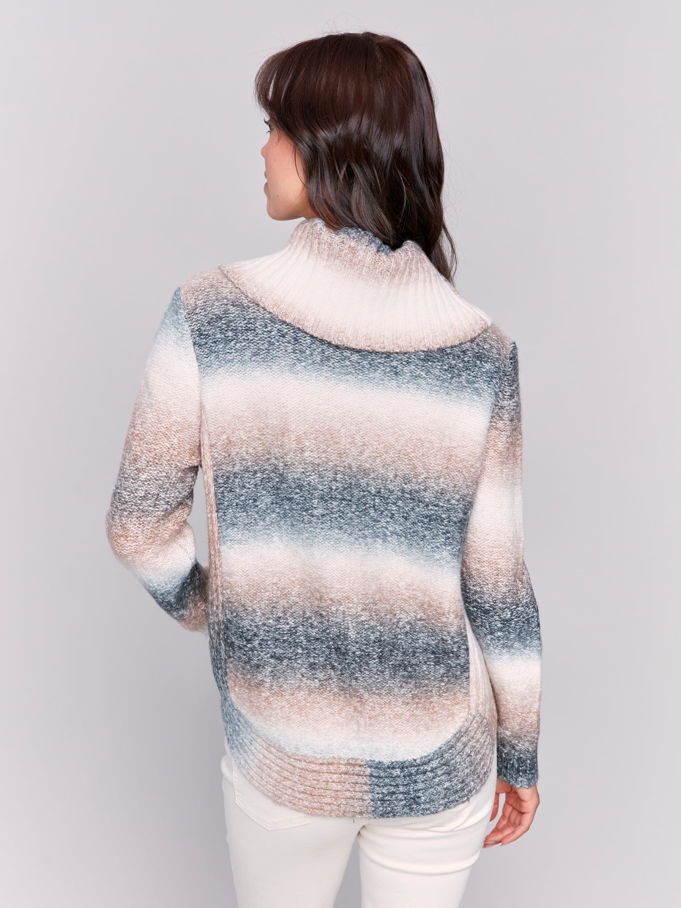 Two-Toned Cowl Neck Sweater Charlie B