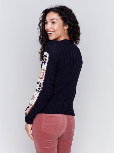 Sweater with Crochet Sleeves Charlie B