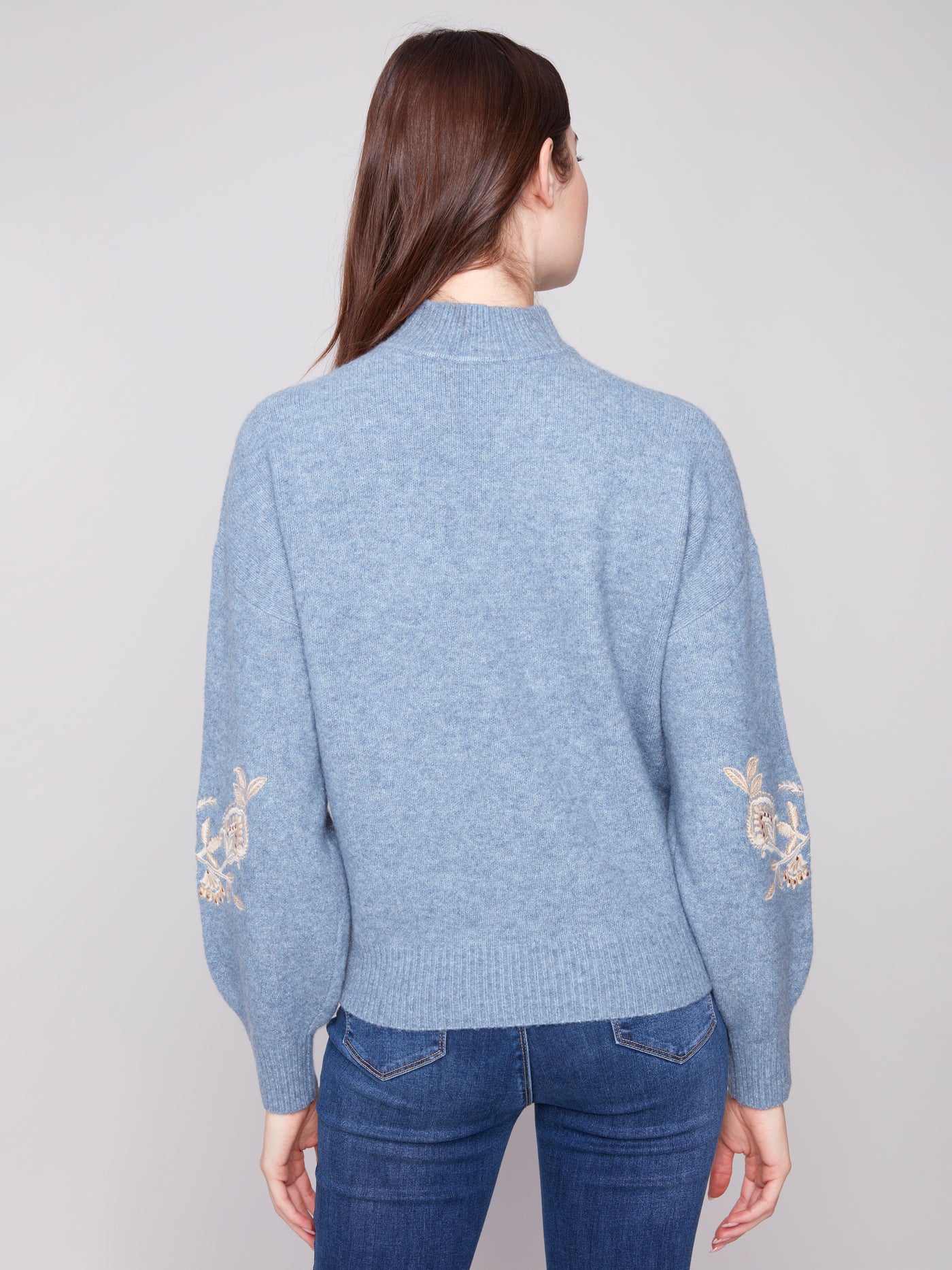 Mock Neck Sweater with Sequin Detail Charlie B