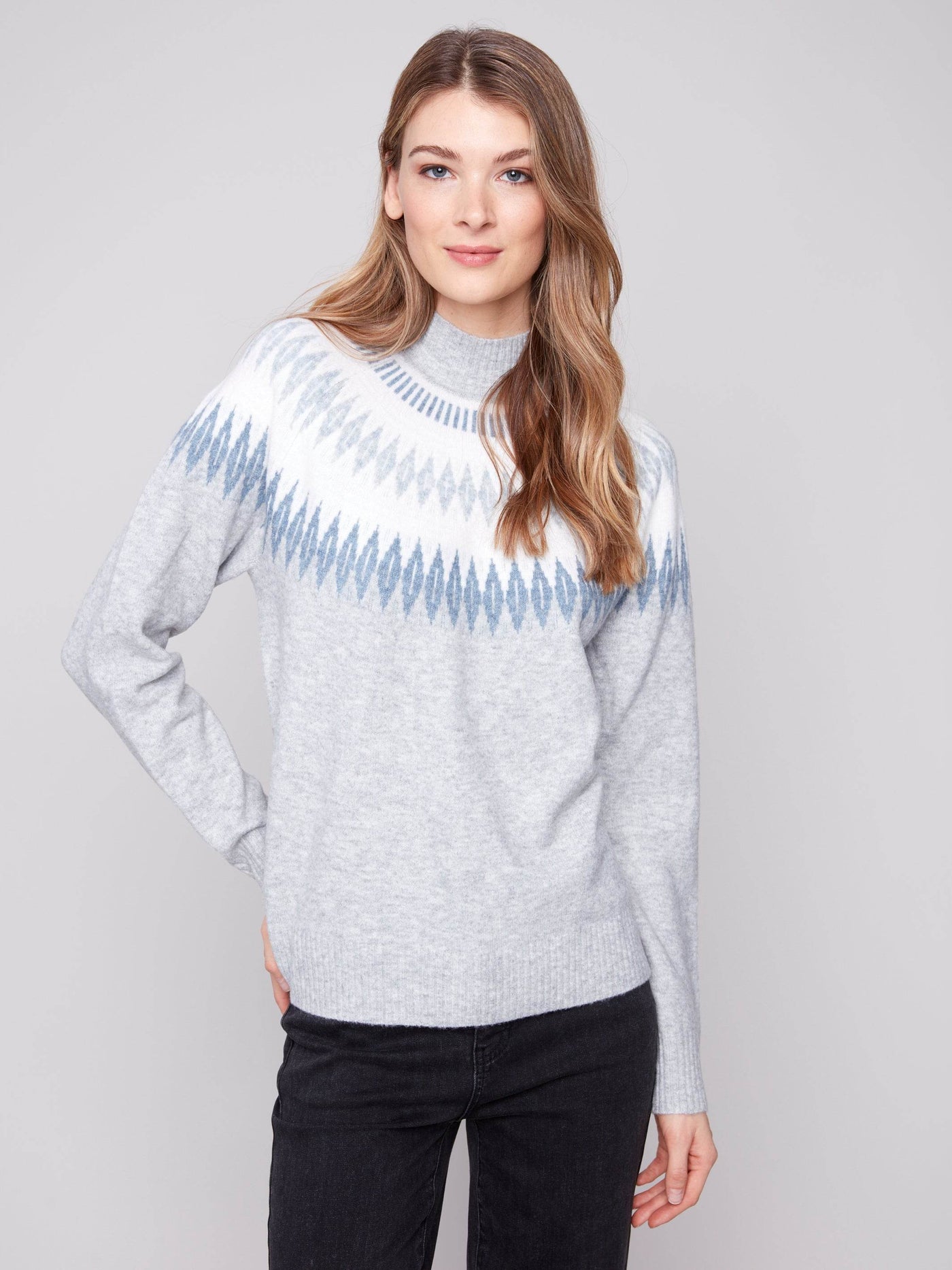 Après-Ski Jacquard Mock Neck Sweater - Dream Pants