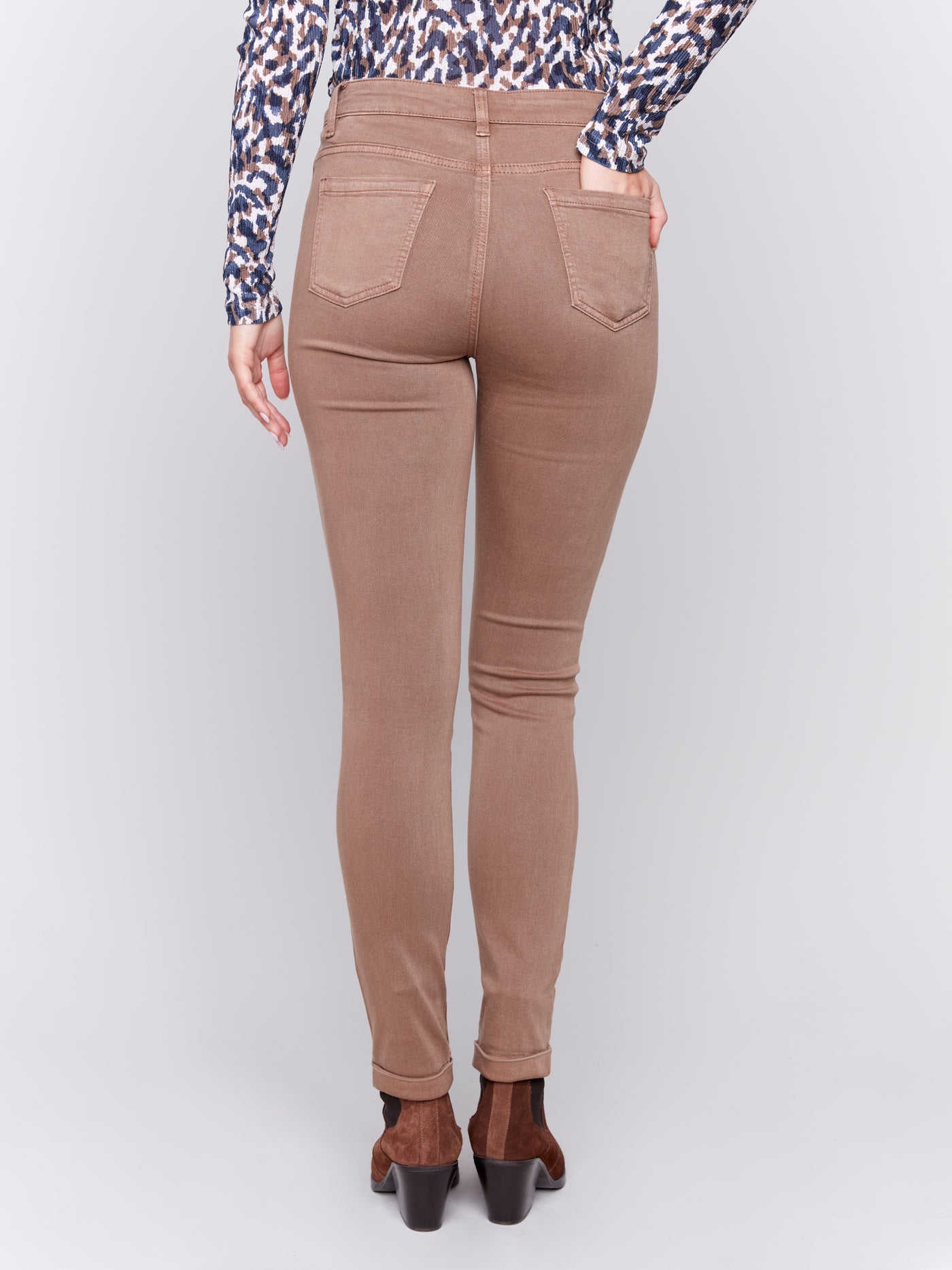 Cuffed Hem Twill Jeans Charlie B