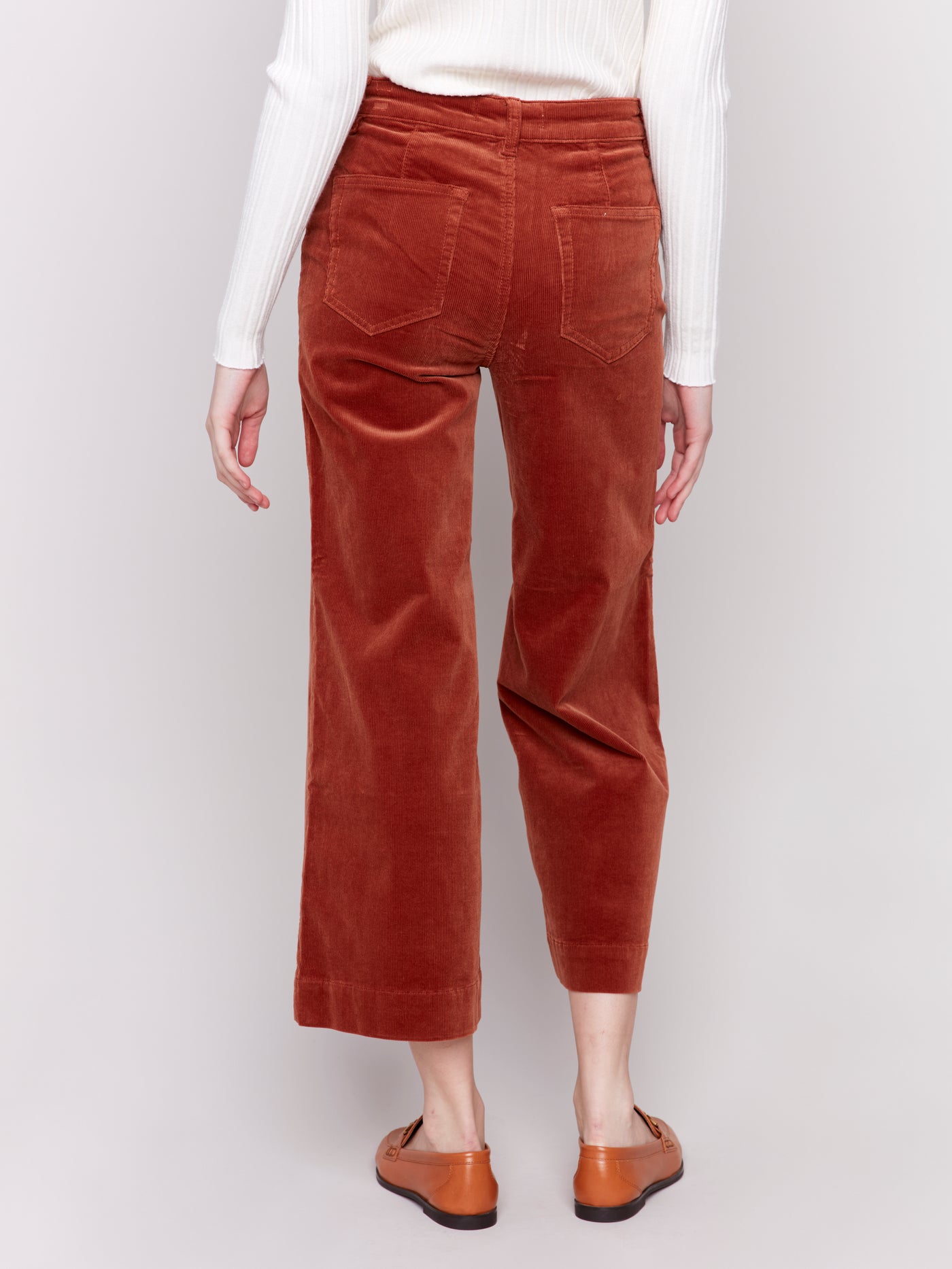 Patch Pocket Corduroy Flare Pants Charlie B