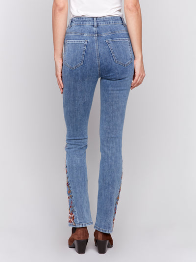 Bootcut Jeans with Floral Embroidery Charlie B