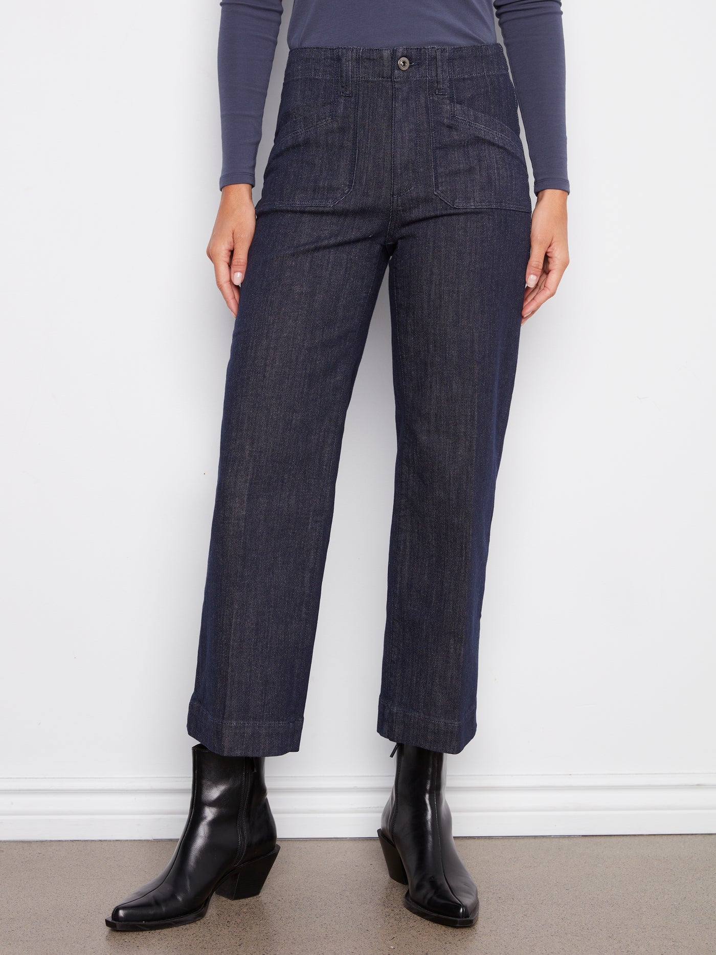 Cropped Wide Leg Stretch Jeans Charlie B