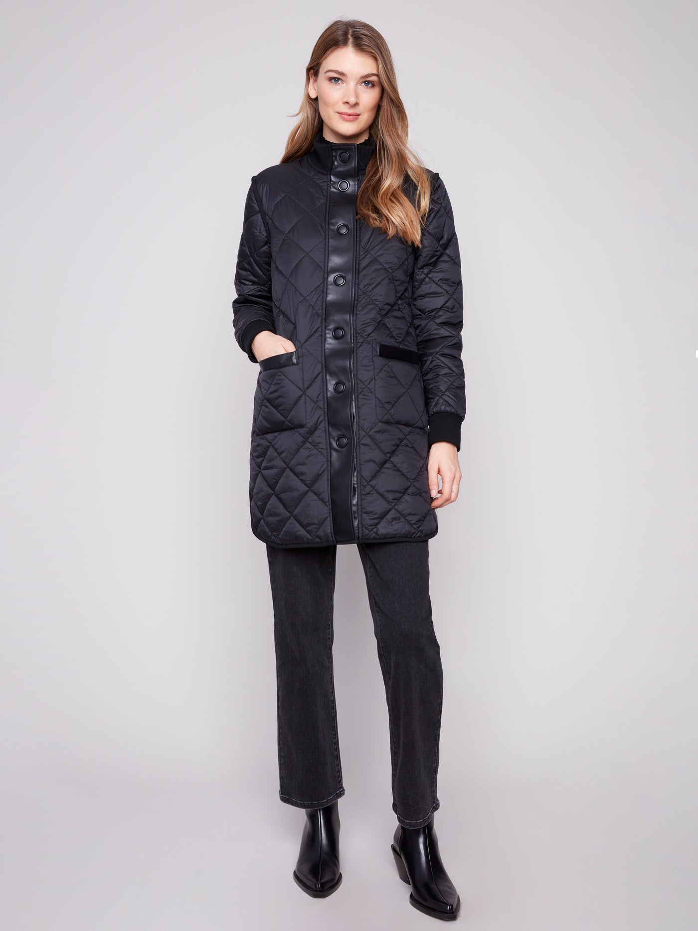 Reversible Long Quilted Puffer Jacket Charlie B