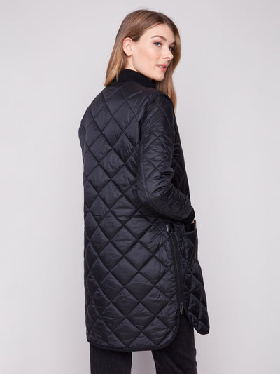 Reversible Long Quilted Puffer Jacket Charlie B