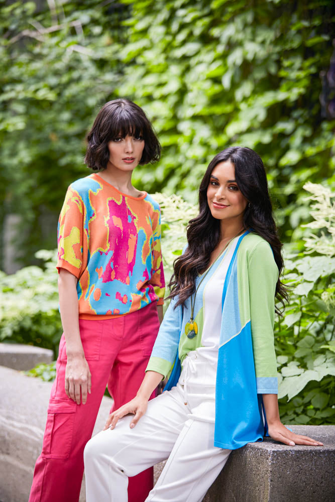Three-Tone Cardigan Elena Wang