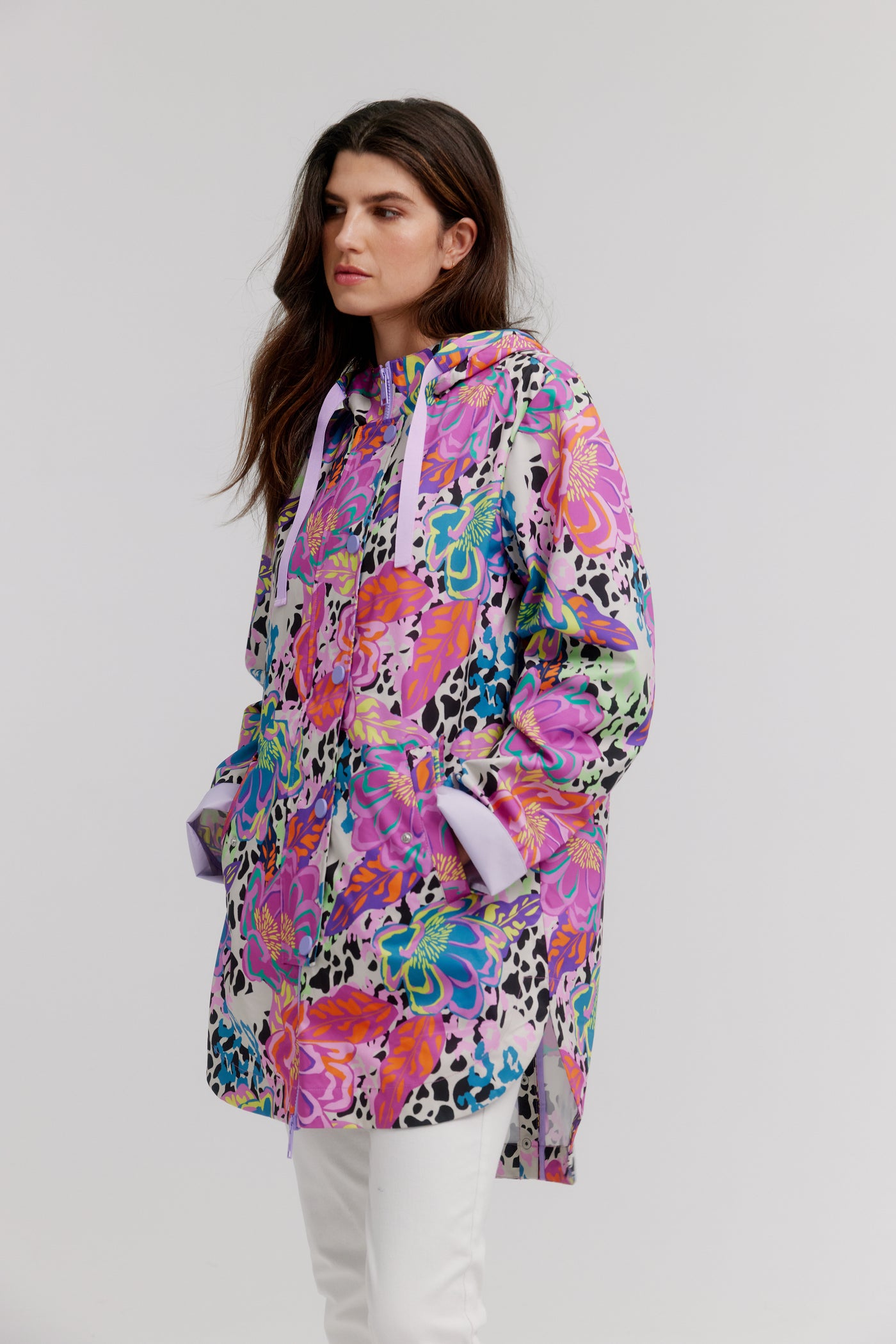 Nikki Jones Packable Raincoat W Hi/Lo Hem 