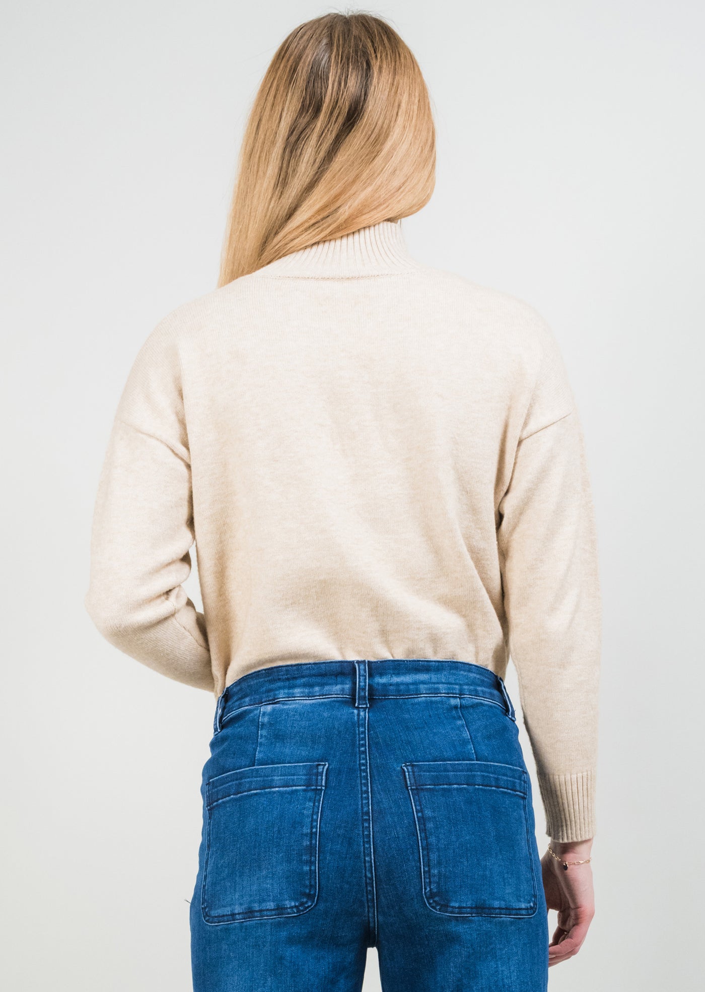 Marielle Novelty Stitch Mockneck Lisette L