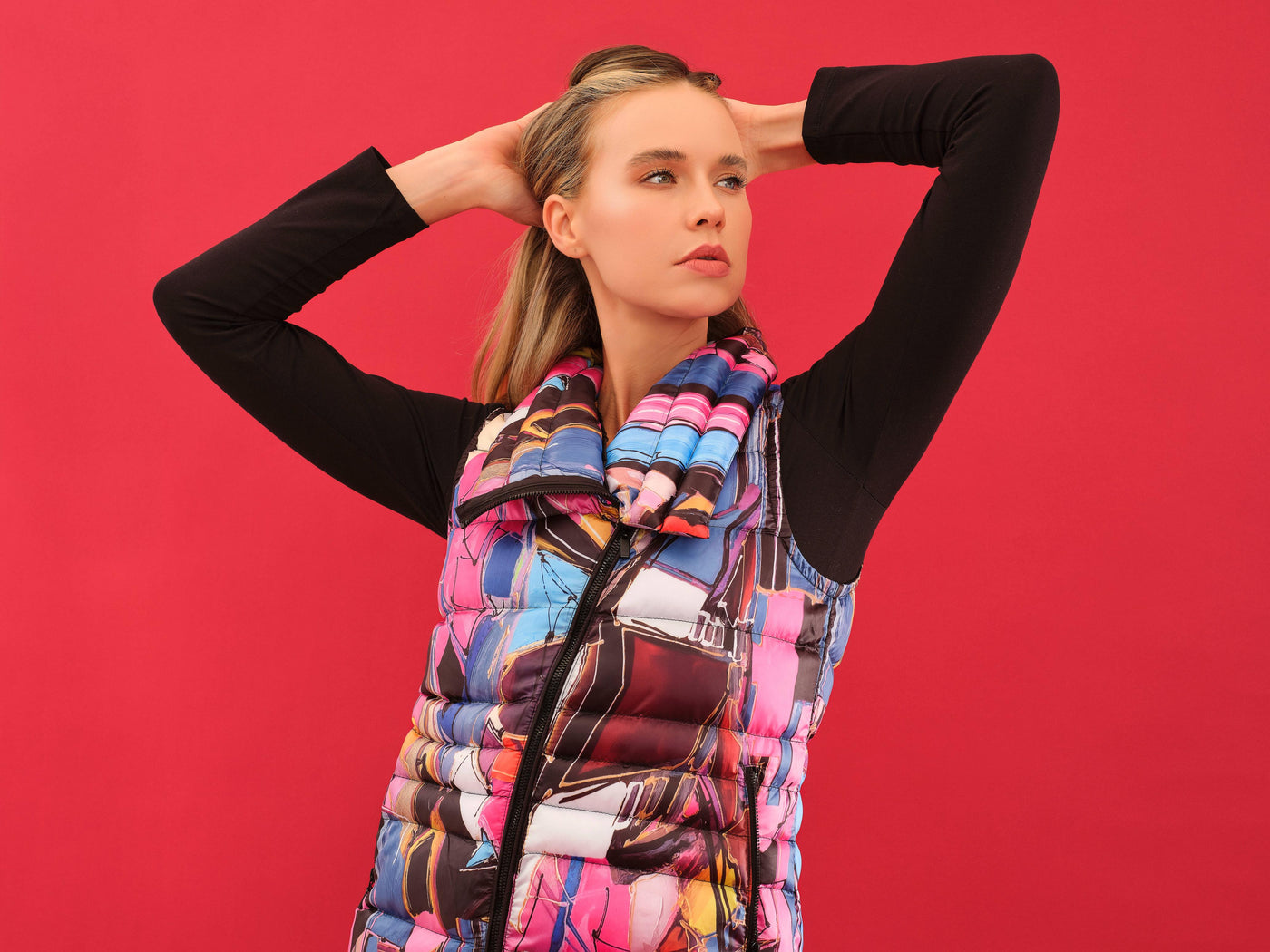 Colorful Quilted Puffer Vest Dolcezza