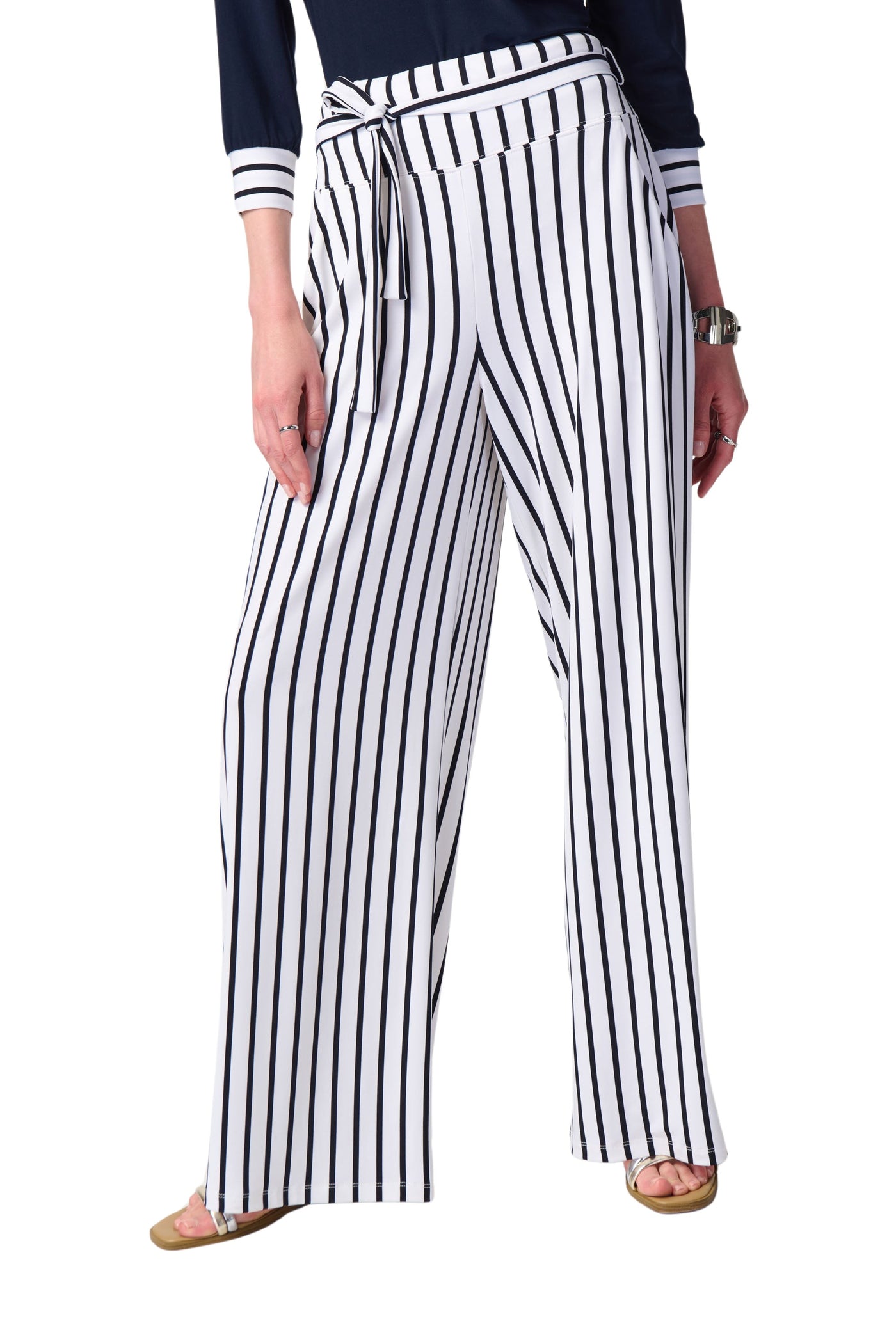 Striped Silky Knit Wide-Leg Pants Joseph Ribkoff